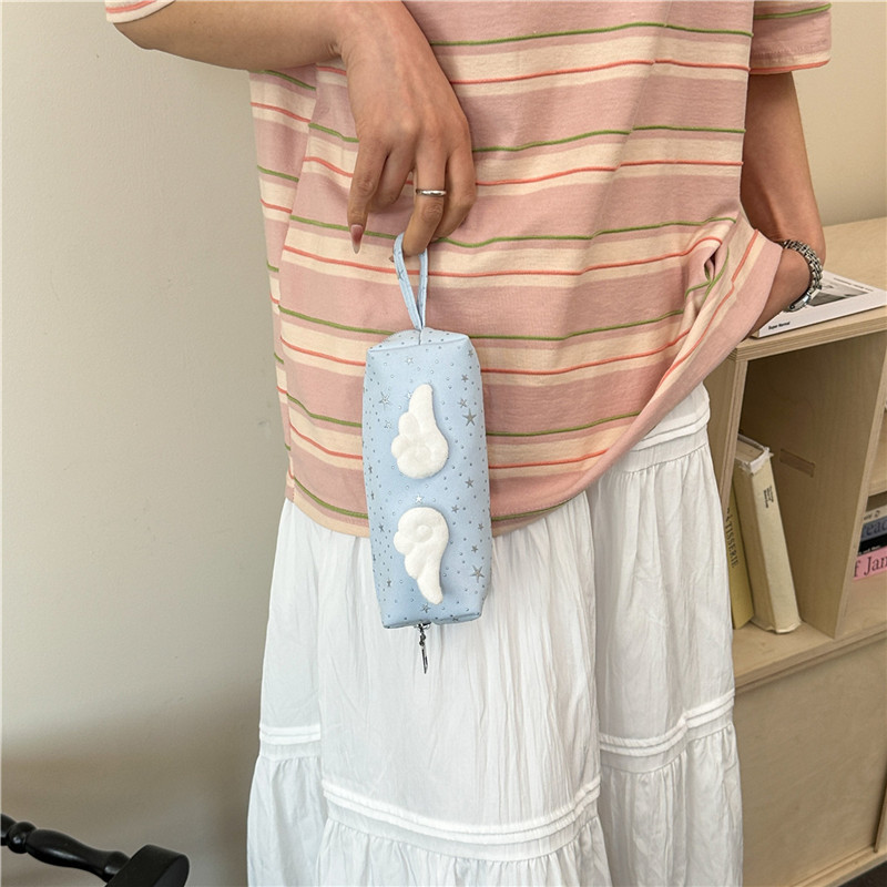 Angel Star bolsas de lápiz de nicho, bolsas de gran capacidad, bolsas de alta calidad, bolsas portátiles de moda, bolsas de almacenamiento ligeras