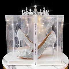 銀色の水晶のハイヒールの大きいサイズのフランス式の結婚靴の細いつばの先の金色の花嫁の靴の先の蝶結びの女性の靴