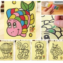 5pcs/lot Kids DIY Color Sand Painting Art Creative Drawing跨