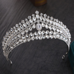 Cross-border direct selling European and American Korean version bridal crown princess hair accessories birthday crown wedding tiara crystal wedding tiara