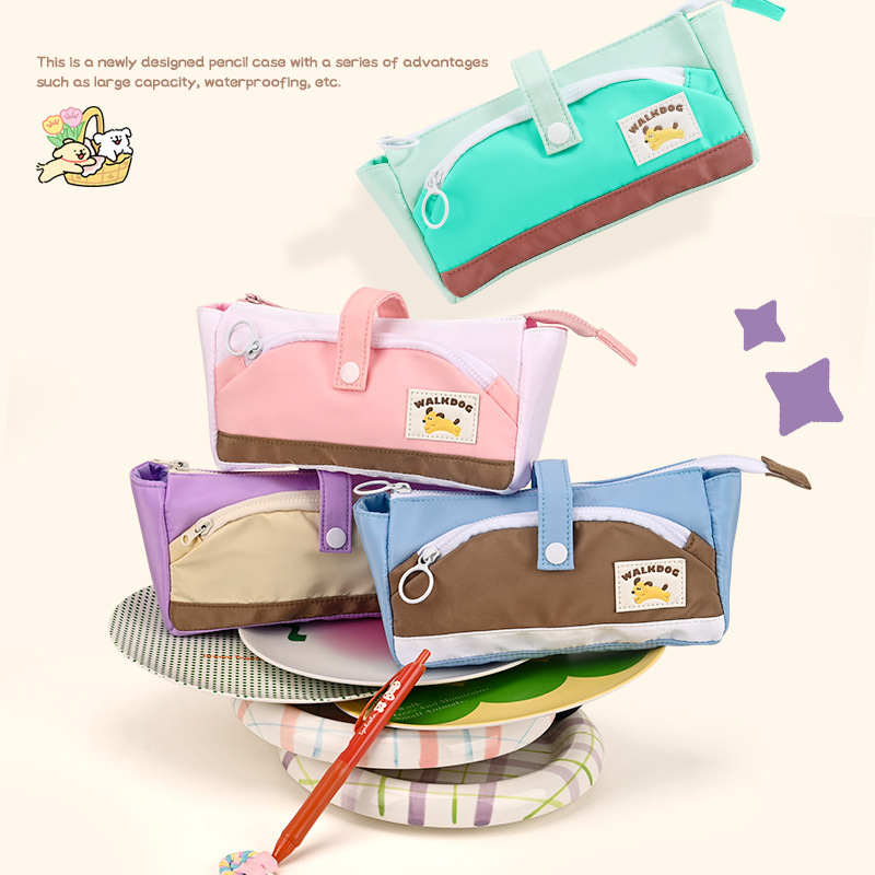 Bolsas de lápiz de gran capacidad, leche encantadora, bolsas de lápiz de alto valor facial, bolsas de papelería, bolsas de papelería resistentes a la suciedad, al por mayor