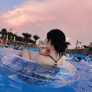Swimming Ring for Adults, Female Internet Celebrity, Transparent Children's Inflatable Floating Ring, Adult Armpit Ring, Adult Male and Female Fat Lifebuoy