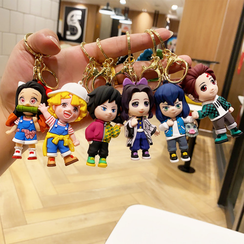 Cross-border cartoon animation peripheral keychain blind box Demon Slayer: Kimetsu no Yaiba Kamado Tanjiro Nezuko pendant small gift