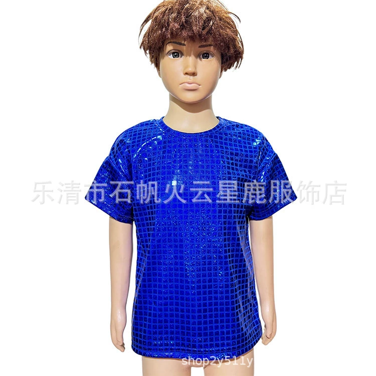 Children's nail sequins, women's watch for adults for men and women, shiny suit, short sleeve T-shirt
