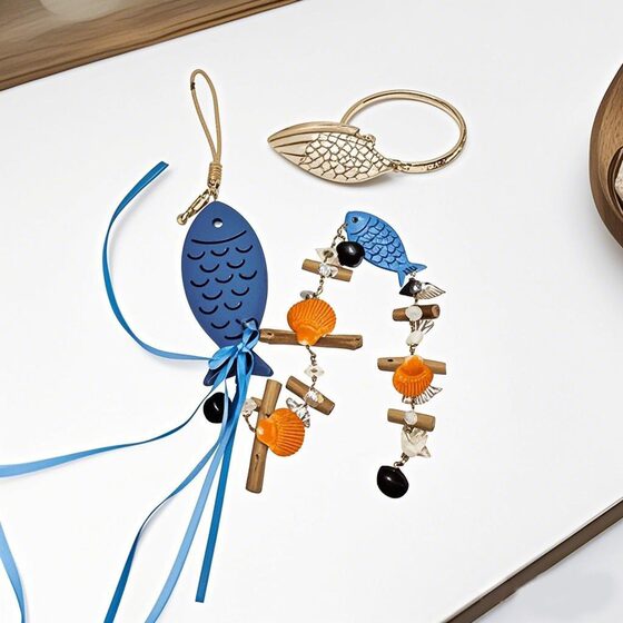 Cross-Border Mediterranean Handmade Pendant Wind Chime Hanging Small Fish Starfish Shell Ocean Home Decoration