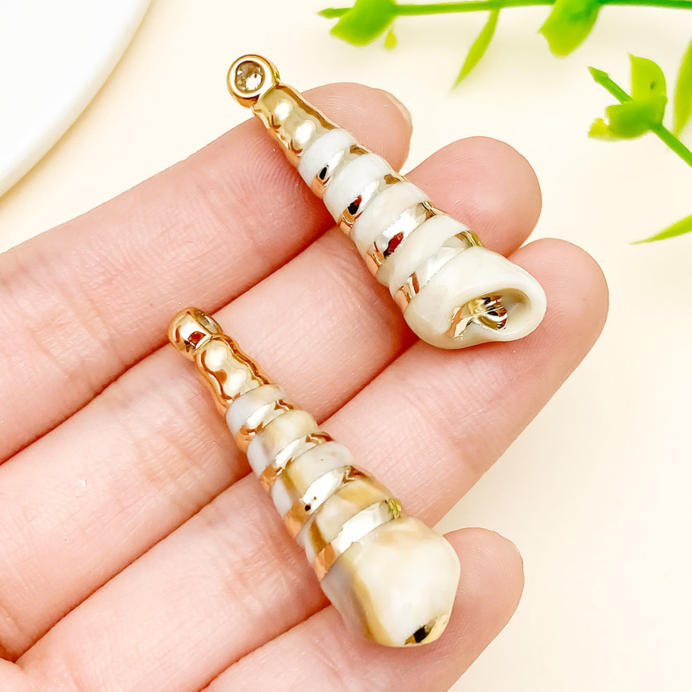 15 galvanizado láser marino oro acrílico imita concha colgante diy hecha a mano collar joyas accesorios image 7