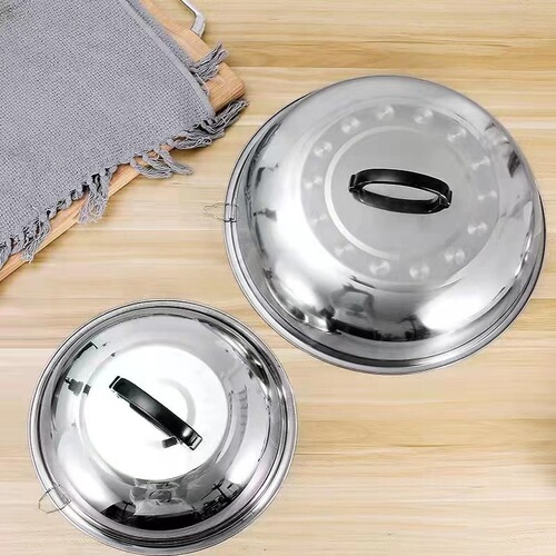 BB4C wholesale thickened stainless steel pot lid all steel lid wok lid extra large high lid deepen pot lid tripod