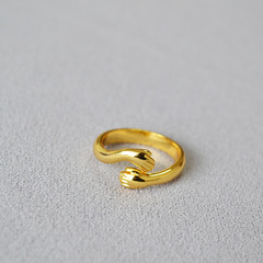 Handheld small design brass gold-plated hug small hands personalized fashionable minimalist exquisite open ring for women on the index finger