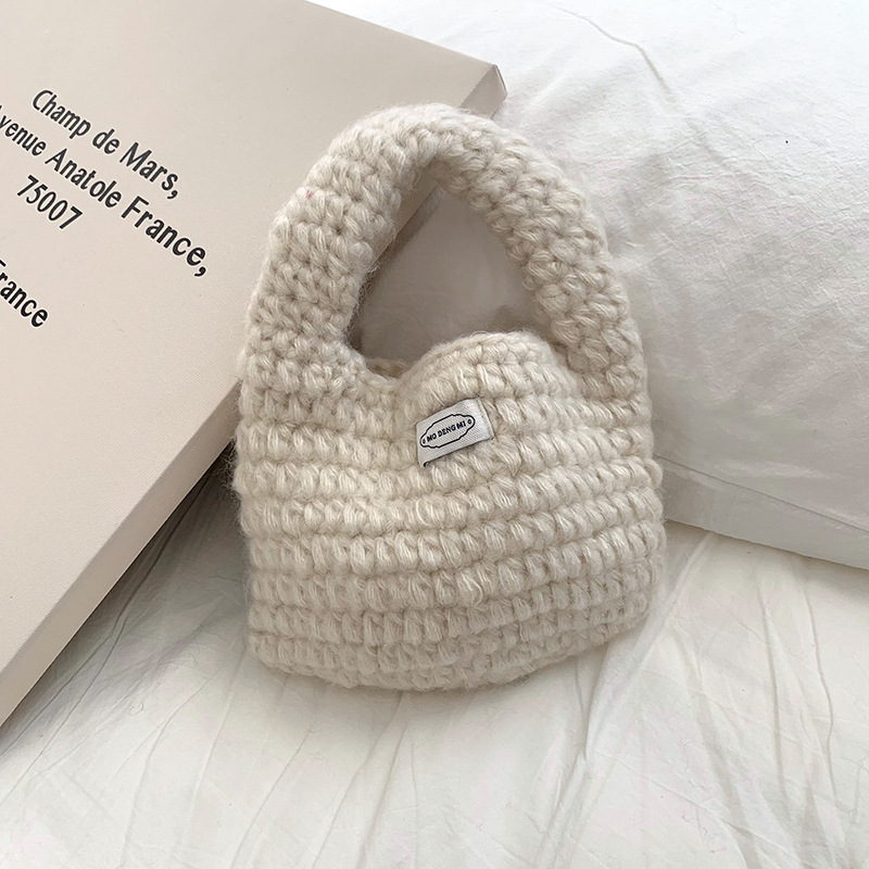 Sal de chicas diarias con bolsas de mano coreanas de color sólido, bolsas de color caramelo de alto nivel de invierno y otoño