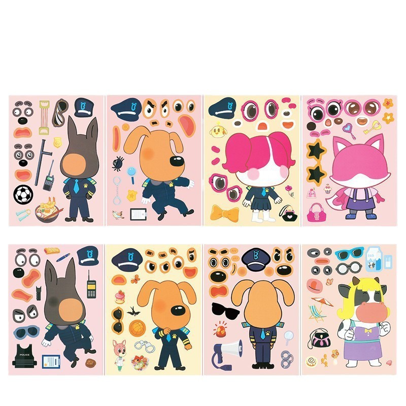 リズムボックス悪魔と天使ベビーコーラプスパズルドレスアップステッカー子供の静かな本 diy ステッカーおもちゃ|undefined