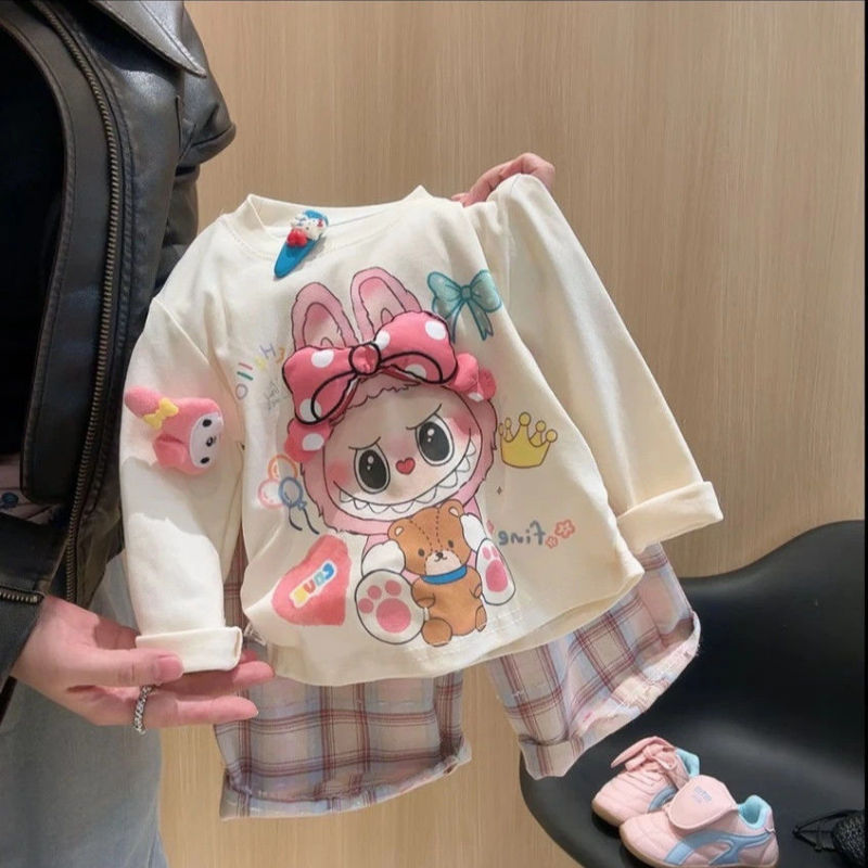 2025新款春秋儿童女童新款韩版卡通立体长袖打底衫宝宝休闲洋气|undefined