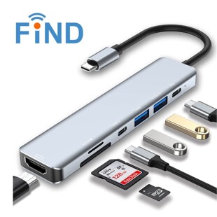 Cross border type-c to hdmi4K converter 7 in one docking station USB-C TO TF/SD card reader