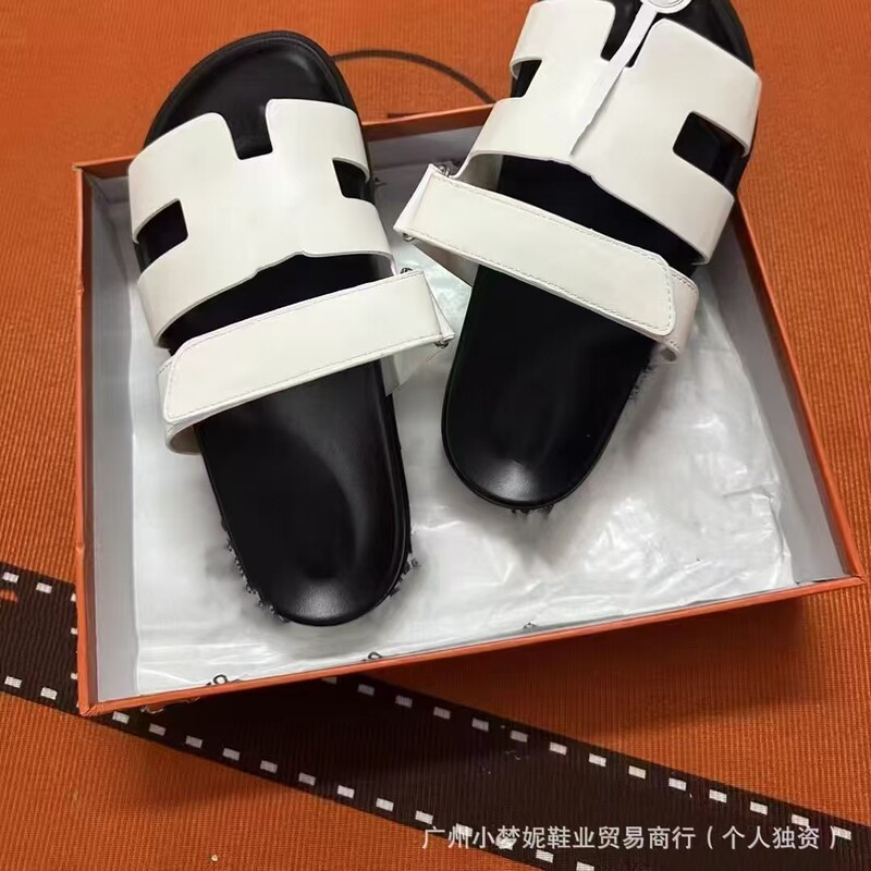 纯源高品质二舅拖夏季通勤一字带拖鞋厚底魔术贴休闲沙滩鞋情侣款|undefined