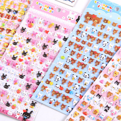 キラキラかわいい小動物小粒泡綿貼りアニメ立体児童奨励貼りシール知育貼り絵