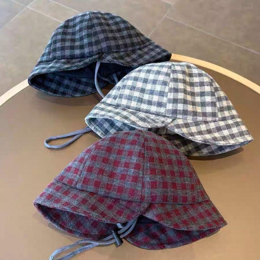 Japanese-Style Baby Hat for Spring and Autumn, Double-Brimmed Fisherman Hat, Outdoor Windproof Bucket Hat for Infants and Toddlers, Sun Hat for Boys and Girls