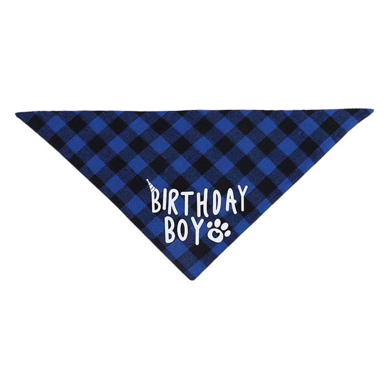 Cross-border Special Pet Party Dress-up Set Dog Birthday Scarf Slippery Towel Pet Birthday Triangle Towel