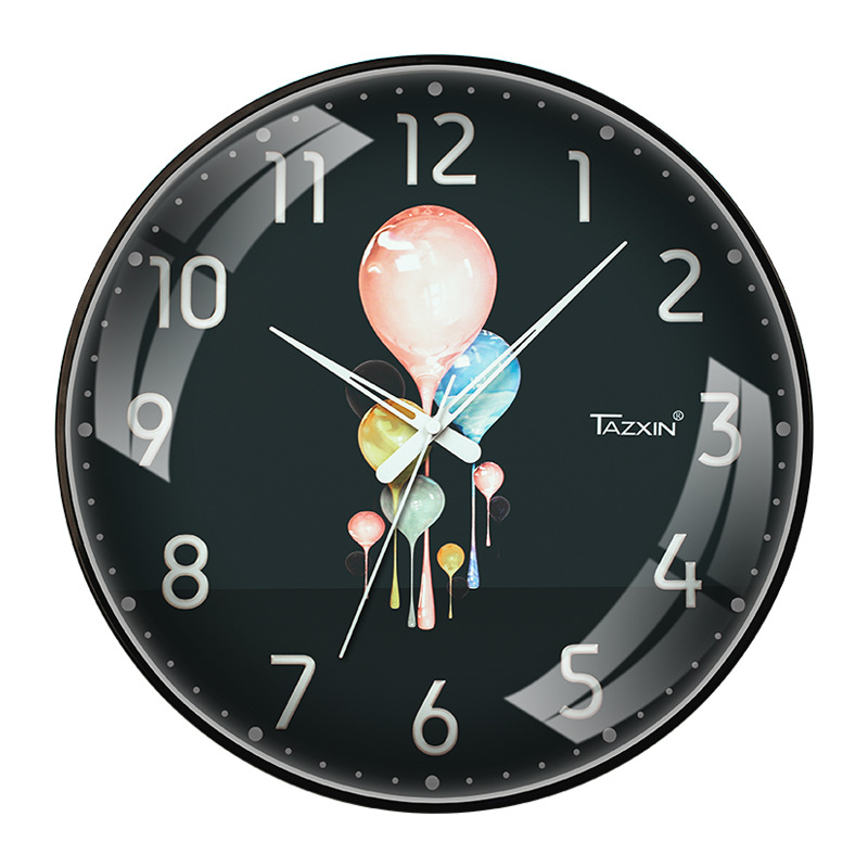 Suministro directo de fábrica convexo reloj de pared de vidrio nórdico luz de lujo simple reloj mudo sala de estar curvo entrega por lotes reloj transfronterizo image 6