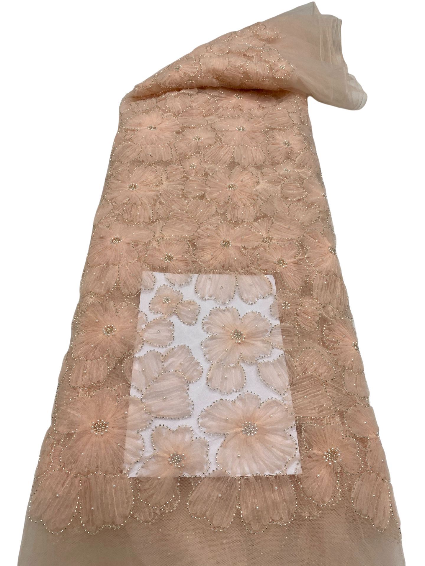 Fábrica directa de perlas bordadas de placas de paleta de perlas bordadas tela de moda vestido de cinturón tela