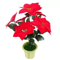 Искусственная poinsettia (Zhaoping), декоративная имитация шелка, 5–10 головок, множество цветов и вариантов горшков