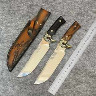 Sandalwood handle outdoor camping knife straight knife portable knife fruit knife hand knife chef knife camping hunting knife