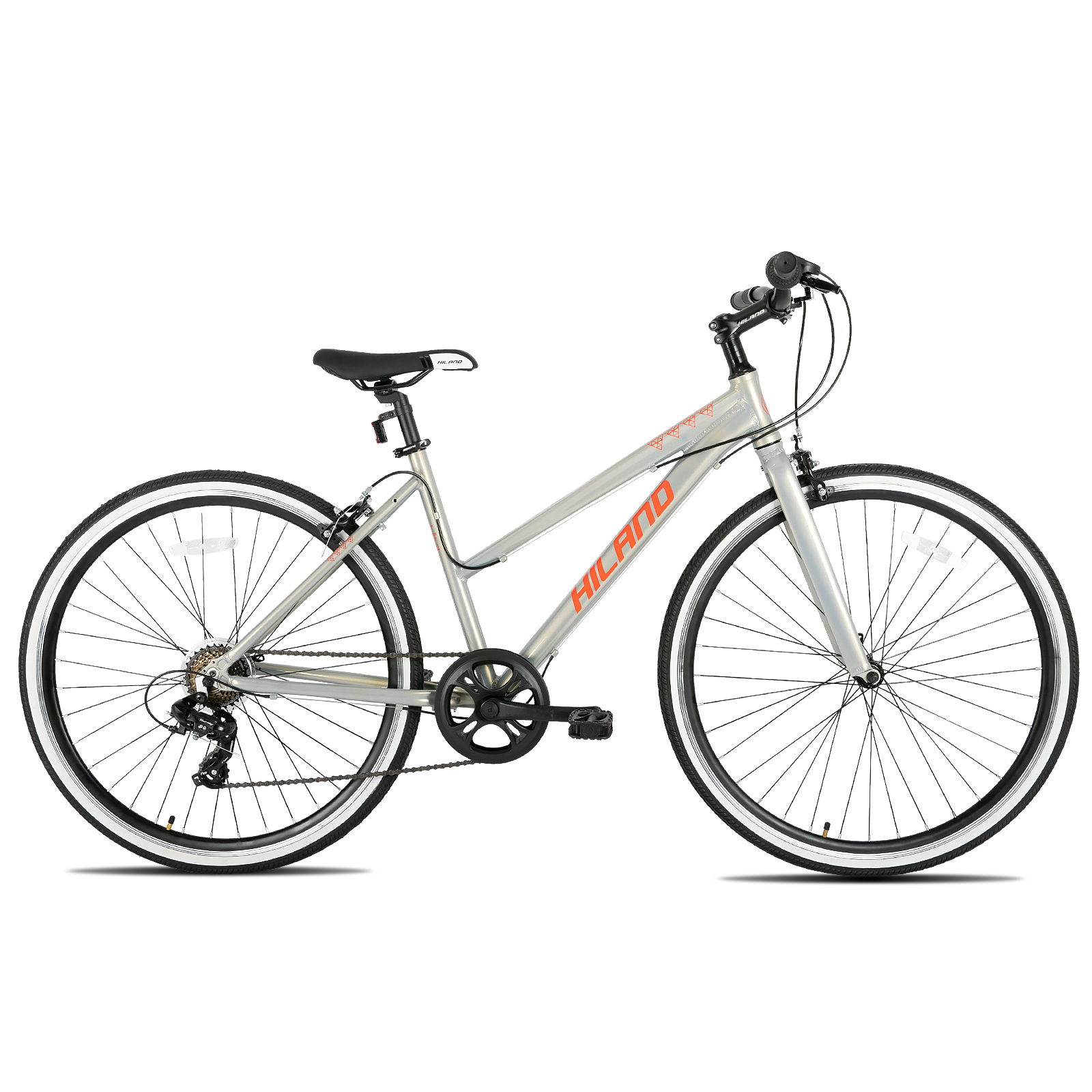 700c Commuting Bicycle for Men and Women, Flat Handlebar Road Bike with Front and Rear Caliper Brakes, 7-Speed Gear Shift