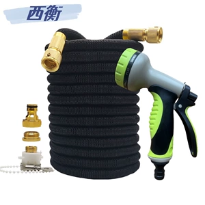 High-pressure car washing water gun household water gun telescopic water hose strong brush car machine artifact nozzle watering black