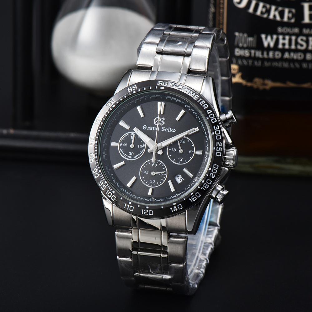 New cross-border platform AliExpress hot-selling multi-functional men's high-end GS series steel band waterproof watch one