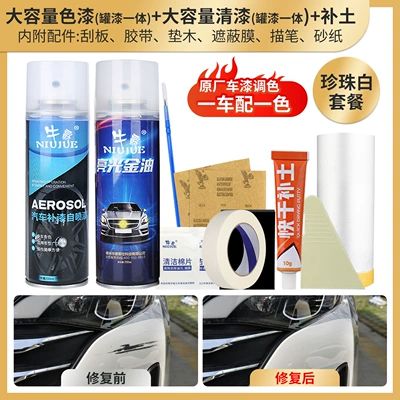 Avtomobil boya qələmləri White and Black Touch-Up Pen - 200ml-set-color-difference-refundpearl-white-oem-car-touch-up-paint-kit-please-specify-your-car-model-and-year-in-the-order-notes
