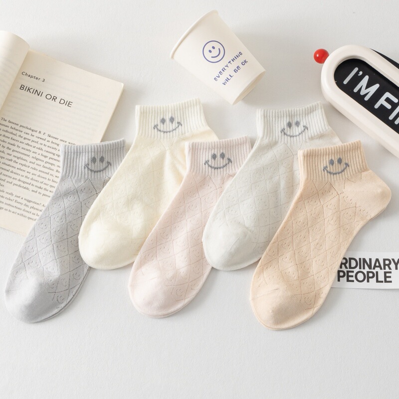 Socks for Summer, Sweat-Absorbent and Breathable, Short Tube Candy-Colored Boat Socks, Spring and Summer Thin Mesh Women's Socks, Versatile Cotton Socks for Women