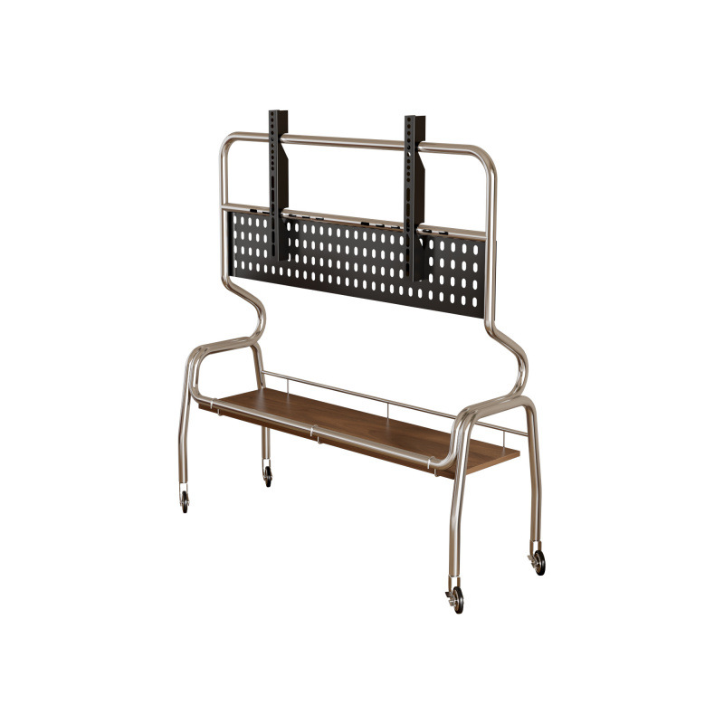Soporte de piso de televisión de acero inoxidable móvil vertical con ruedas carro doméstico dormitorio sala de estar 40 - 85 pulgadas colgante