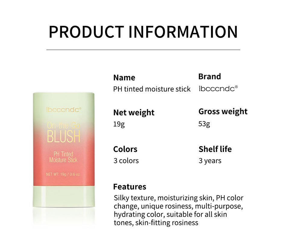 ibcccndc Color-changing Rotating Blush Cream Contouring Blush Cream Natural Nude Makeup Matte Blush Stick undefined