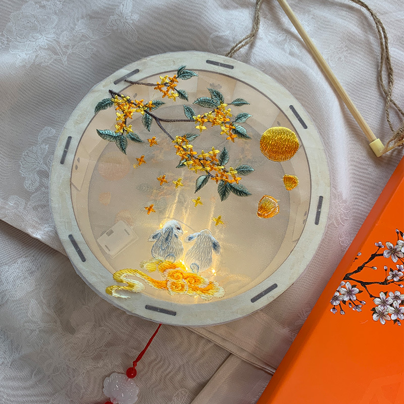 Suzhou Embroidery Lantern DIY Kit Dragon Year Chinese New Year Lantern Festival Lantern Portable Lantern Children's Embroidery Lantern