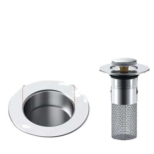 Handwashing Basin Basin Leakage Plug Spring Jump Press Filter Mesh Deodorizing Anti-clogging Drainage Device Basin Universal Accessory