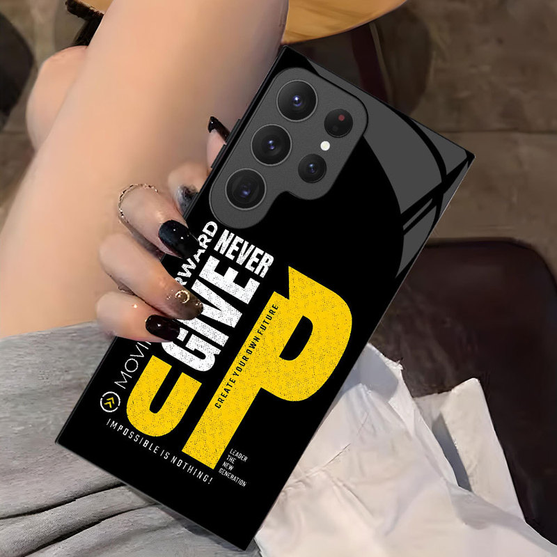 American Retro Inspirational English-Style Glass Case Suitable for Samsung S25Ultra, High-End Phone Case for Galaxy S23