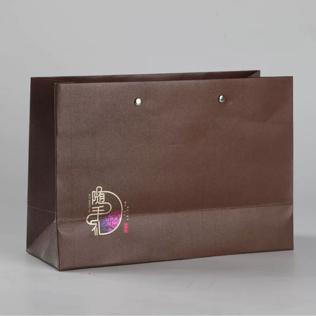 服装店丝带手提袋跨境亚马逊胶印可定制礼品礼物粽子白卡纸袋纸质