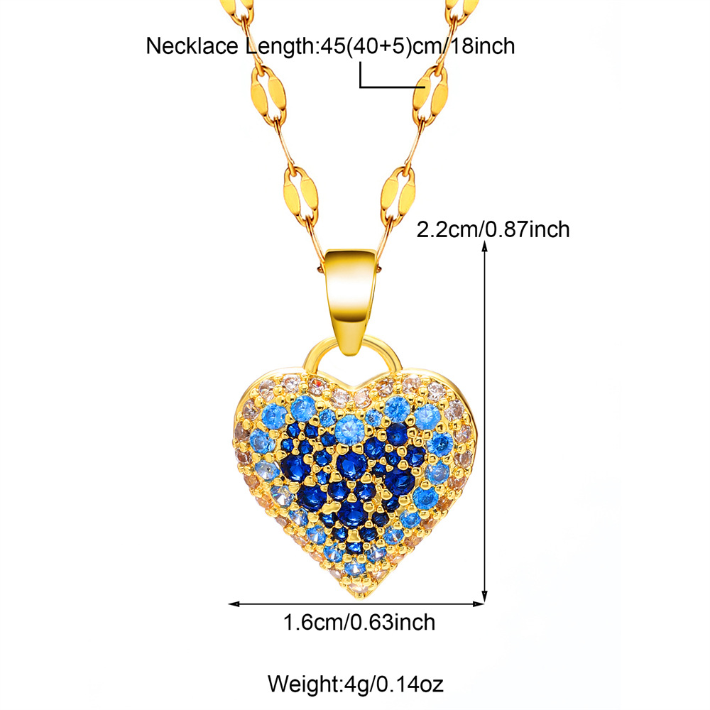 8g Weight Copper Pendant Material Pearl, Zircon Inlay Material Pendant Necklace Classification Copper Chain Material 1 Piece Quantity Holiday, Daily Occasion Copper Material Heart Shape Pattern Unisex Gender Plating, Inlay Design Simple Style, Shiny Style Copper Simple Style Shiny Plating Inlay Heart Shape Pearl Zircon Pendant Necklace 3
