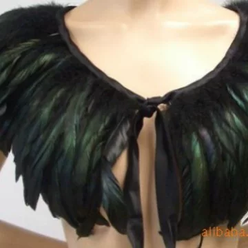 [804] feather shawl cock feather scarf feather collar feather cloak feather cloak