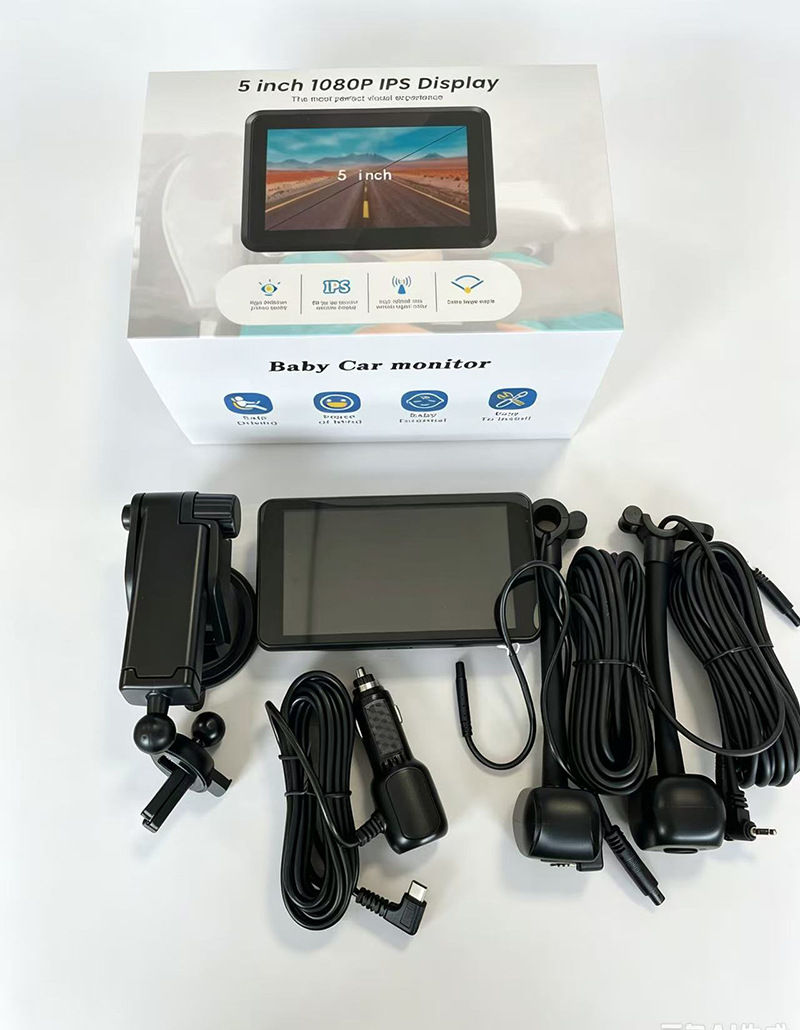 New cross-border product: Car-mounted baby monitor 5inch AHD high-definition infrared night vision camera for baby safety and care