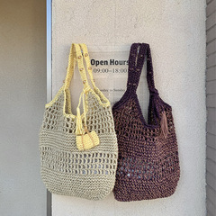 新しい小さな新鮮な中空織り感わら織りファッションイントレンドレディースバッグショルダーバッグハンドバッグ
