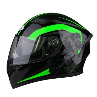 Ais Full-Face Helmet Cool Electric | Motosiklet kaskı (dəbilqə) - green-power-with-lenses-m