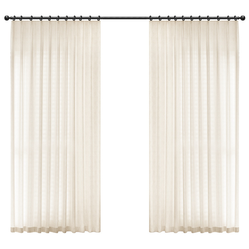 Enviar cortinas de lujo ligeras francesas semi-obturadas para el dormitorio, cortinas jacquard de cachemira crema de alto nivel