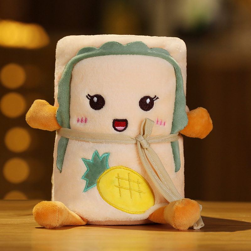 Cartoon Toast peluche oficina siesta pan franela pequeña manta aire acondicionado una sola manta de almacenamiento