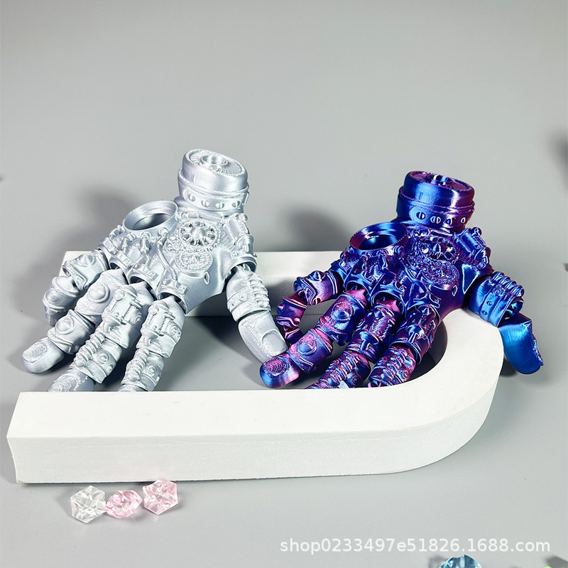 跨境3d打印多关节可动机械手掌创意手办摆件拼装模型玩具3d夜光龙|undefined
