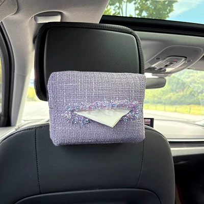 Back Tissue Box Car Armrest – Car tissue box/set - xiaoxiangfeng-tissue-paper-purple