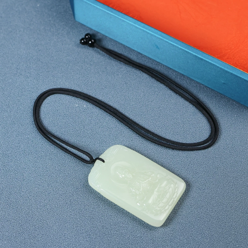Necklace, woven pendant, emerald strap wax agate
