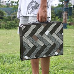 戶外木紋摺疊桌子雙層延展鋁合金桌野營野餐露營用品車載便攜桌子