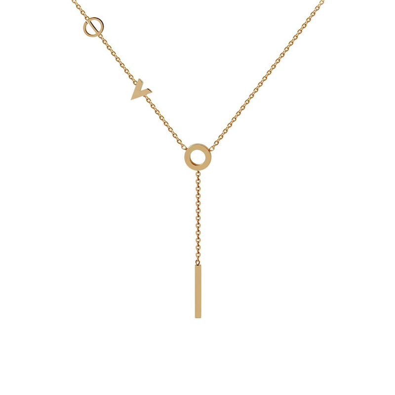 Collana minimalista in oro autentico da coppia AMORE, accessorio femminile con catena rossa con clavicola a rete_voghion.com