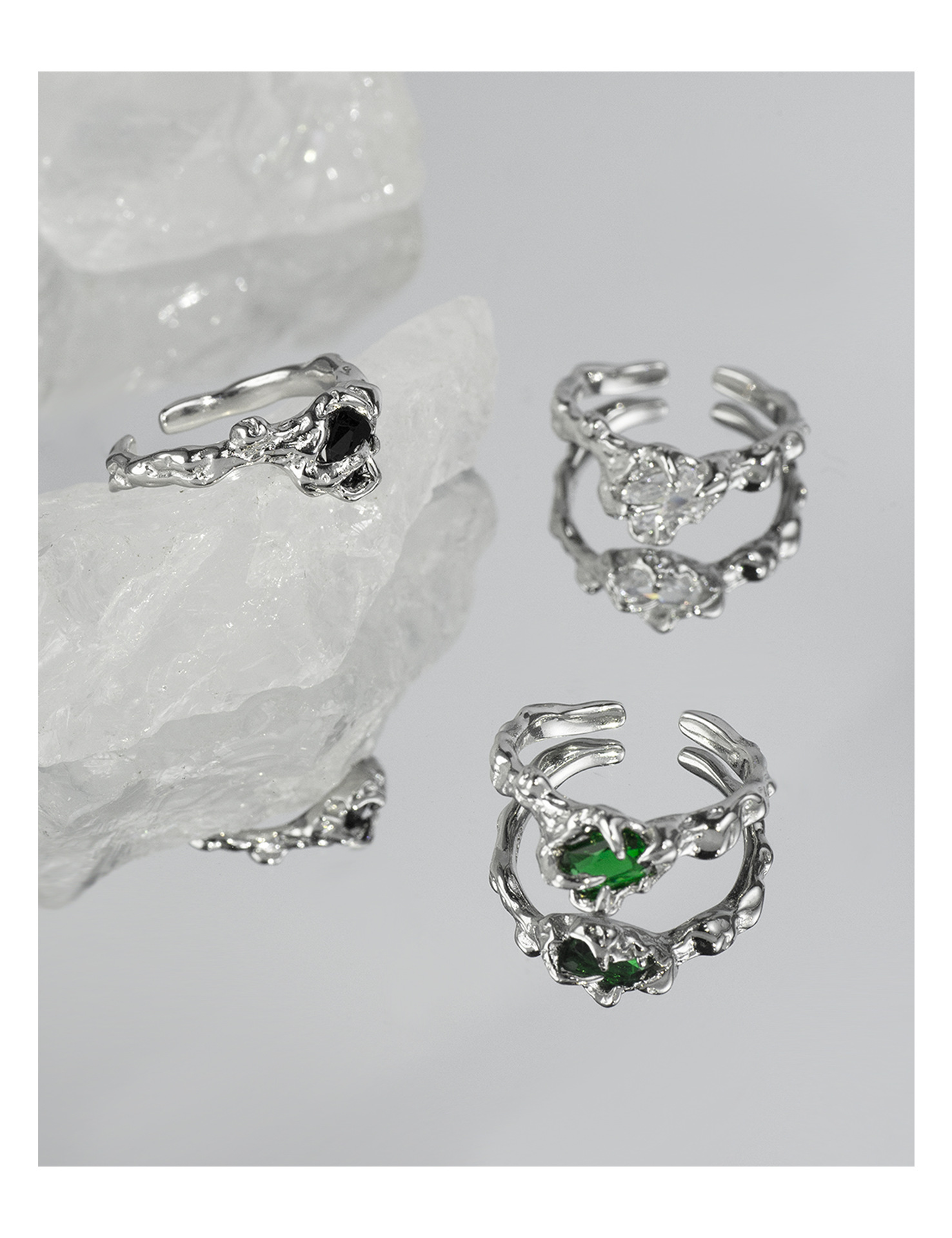 Fashion Geometric Copper Plating Zircon Open Ring