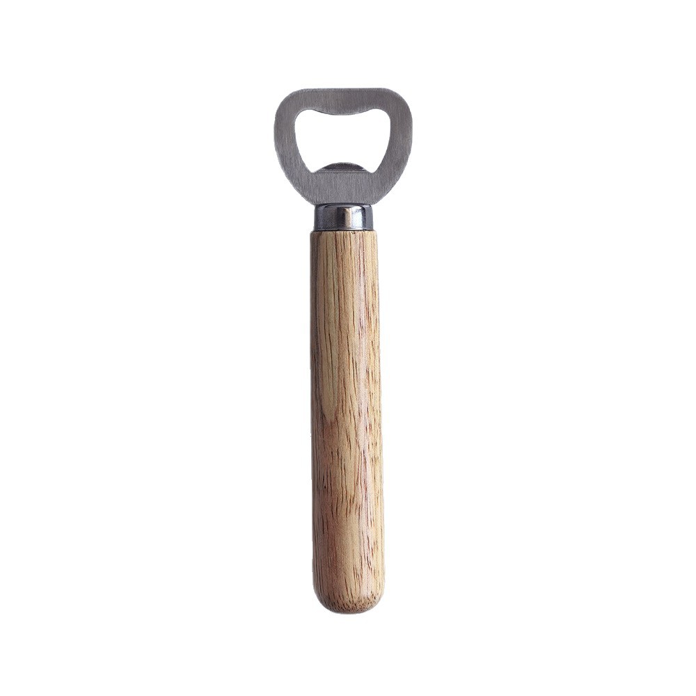 Transfronterizo de acero inoxidable mango de madera mango redondo cerveza abrarabarraje comercial barra abrarabarraje herramientas de cocina abrarabarraje