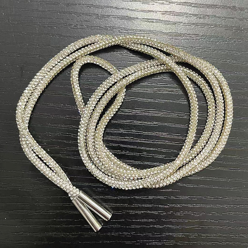 Aj Air Force One Round Full Diamond Glass Rhinestone Shoes Lace Cap Rope Rhinestone Belt Clothing Decoration